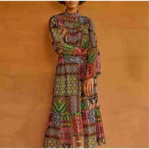NWT Farm Rio Dress Maxi Oversized Multicolors